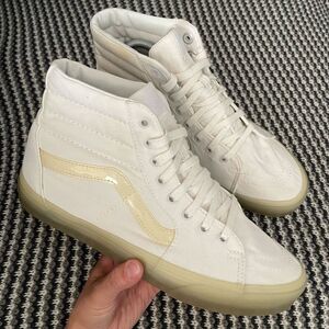 Vans white/clear hi top sneaker men’s shoe size 10